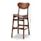 Baxton Studio Katya Mid-Century Modern Walnut Brown Finished Wood 2-Piece Bar Stool Set 184-11643-Zoro - alternate 3